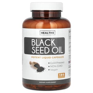Black Seed Oil Capsules by Healths Harmony - 180 Capsules (500mg)