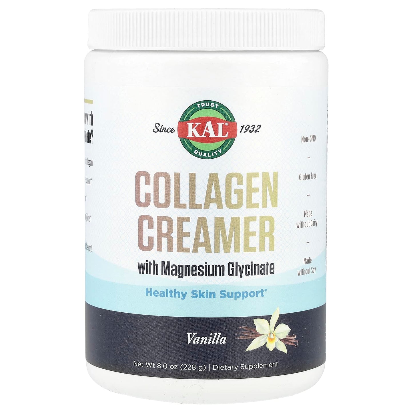 KAL, Collagen Creamer with Magnesium Glycinate, Vanilla, 8 oz (228 g) - Image 1