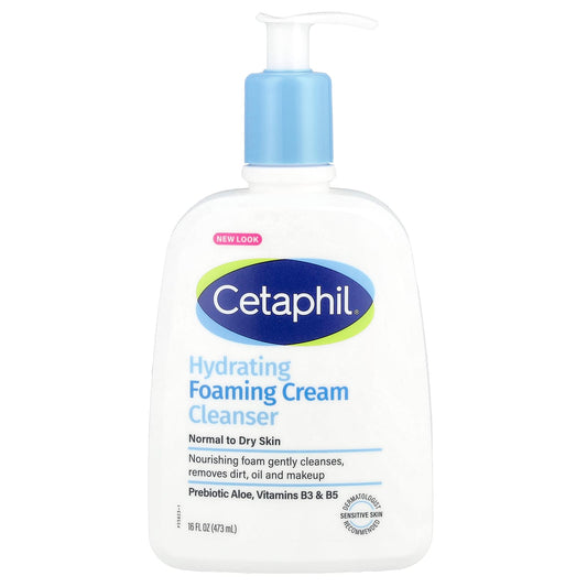 Cetaphil Hydrating Foaming Cream Cleanser for Sensitive Skin, 16 fl oz - Image 1