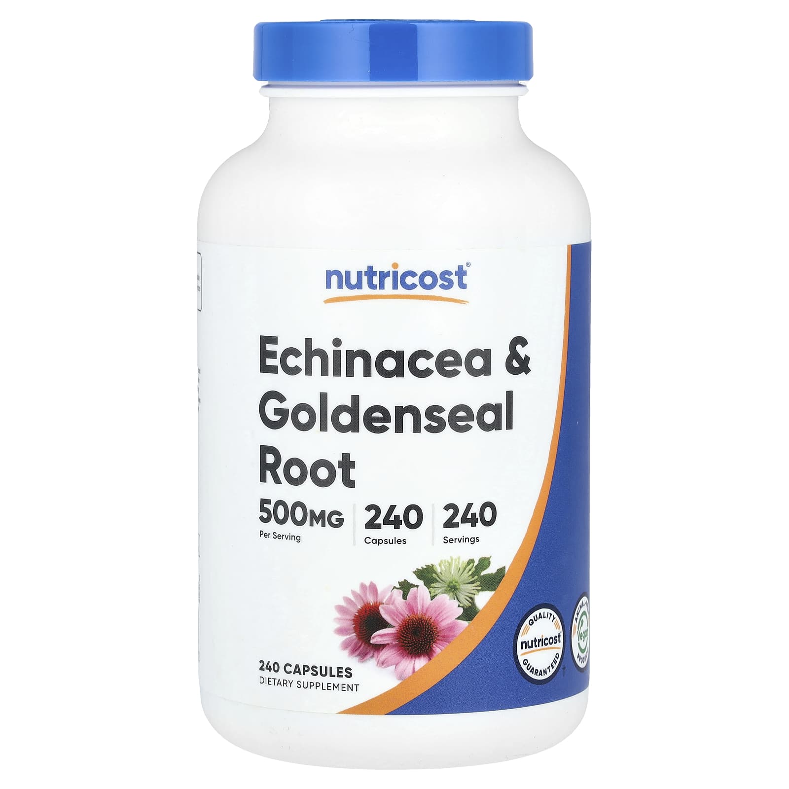 Nutricost, Echinacea & Goldenseal Root, 500 mg, 240 Capsules - Image 1
