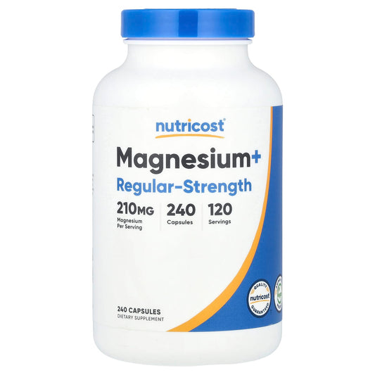 Nutricost, Magnesium+, Regular-Strength, 240 Capsules (105 mg per Capsule) - Image 1