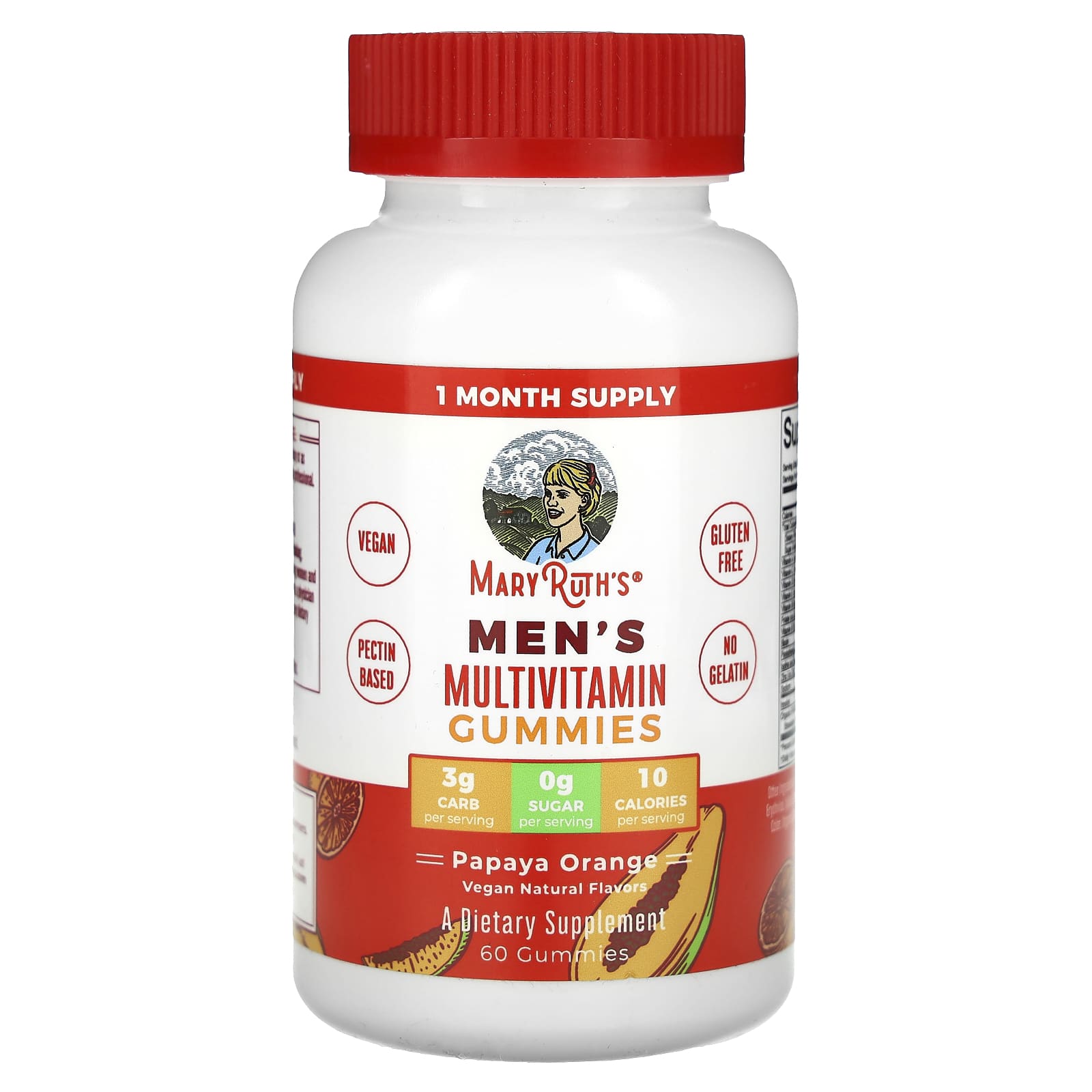 MaryRuth's, Men's Multivitamin Gummies, Papaya Orange, 60 Gummies - Image 1