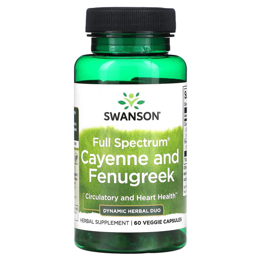 Swanson, Full Spectrum Cayenne and Fenugreek, 60 Veggie Capsules - Image 1