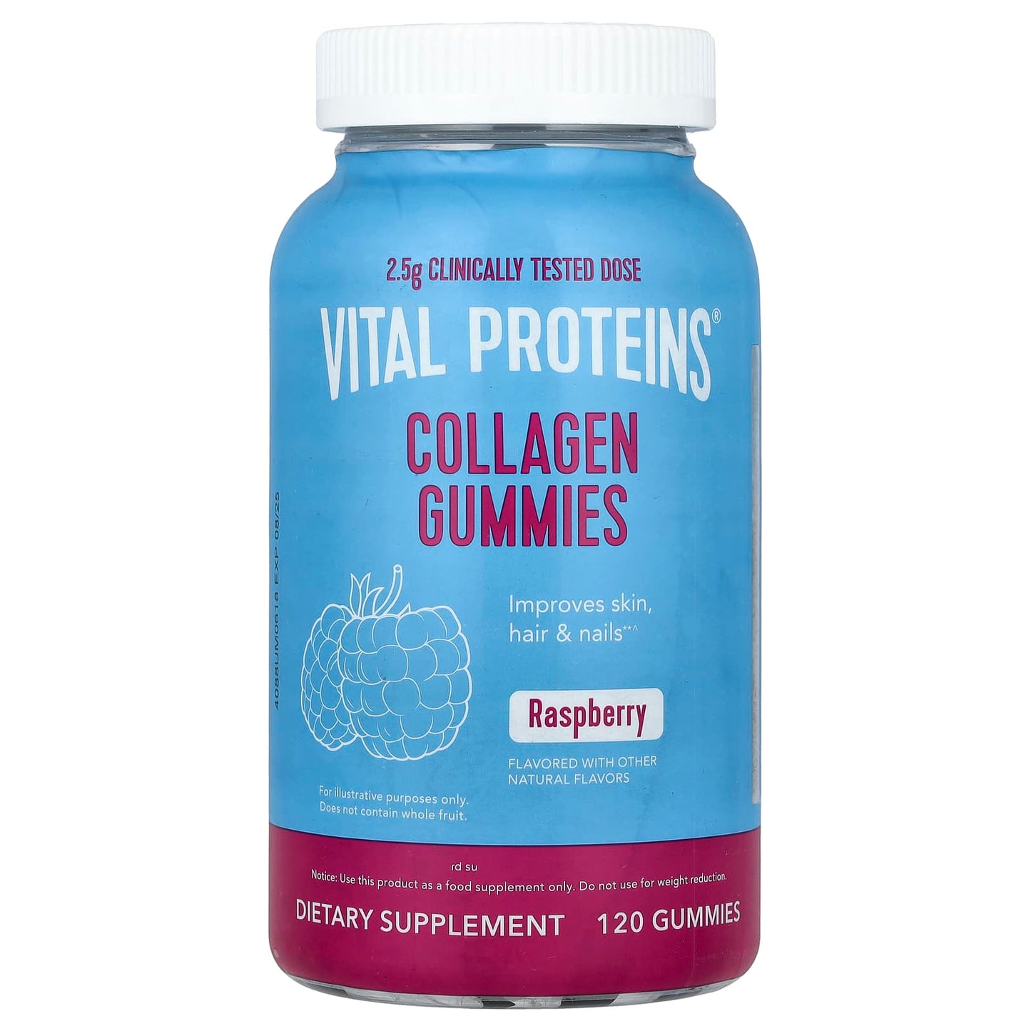 Vital Proteins, Collagen Gummies, Raspberry, 120 Gummies (0.625 g per Gummy) - Image 1