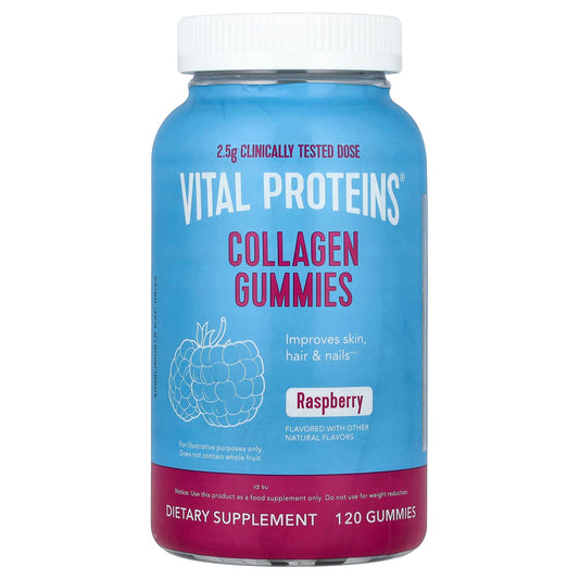 Vital Proteins, Collagen Gummies, Raspberry, 120 Gummies (0.625 g per Gummy) - Image 1