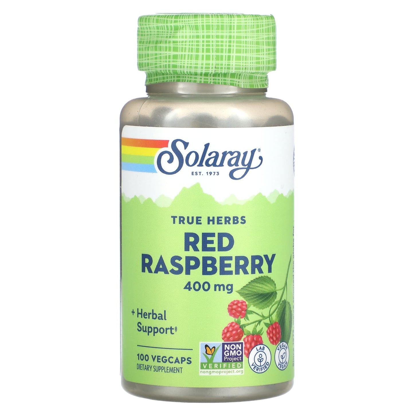 Solaray, True Herbs, Red Raspberry, 400 mg , 100 VegCaps - Image 1