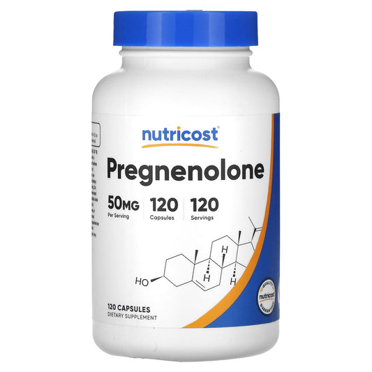 Nutricost, Pregnenolone, 50 mg, 120 Capsules - Image 1