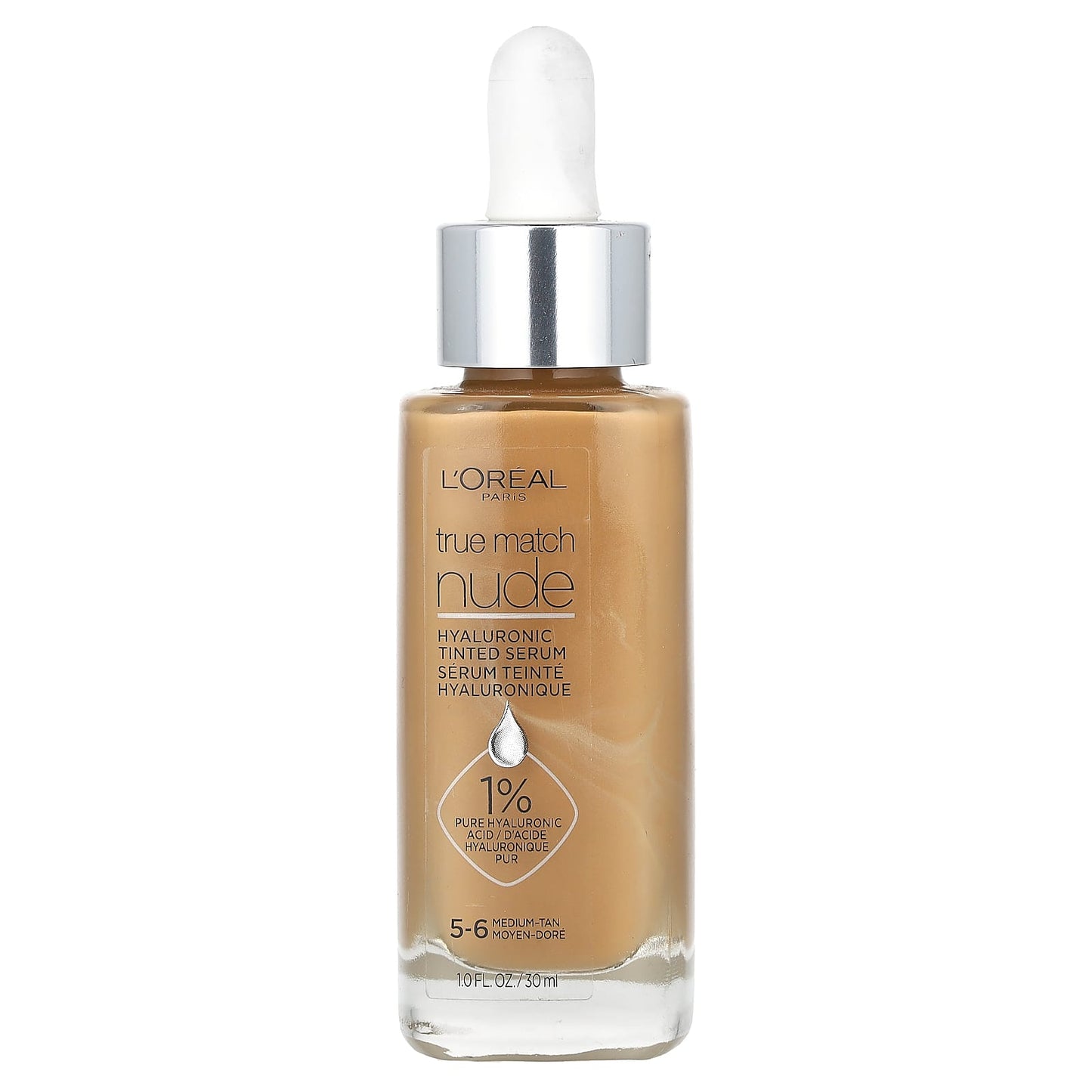 L'Oréal, True Match, Nude, Hyaluronic Tinted Serum, 5-6 Medium-Tan, 1 fl oz (30 ml) - Image 1