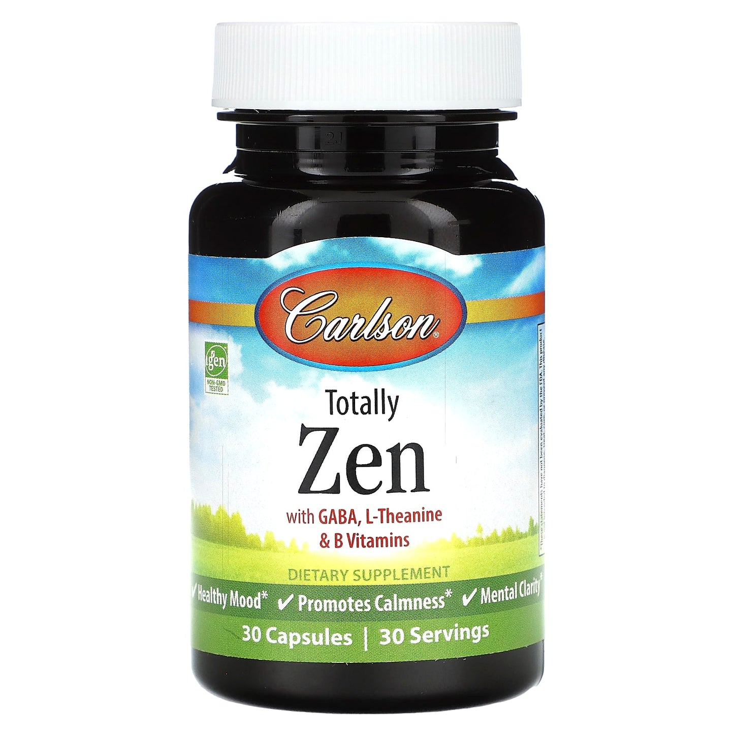 Carlson Totally Zen with GABA & L-Theanine, 30 Capsules for Stress Relief - Image 1