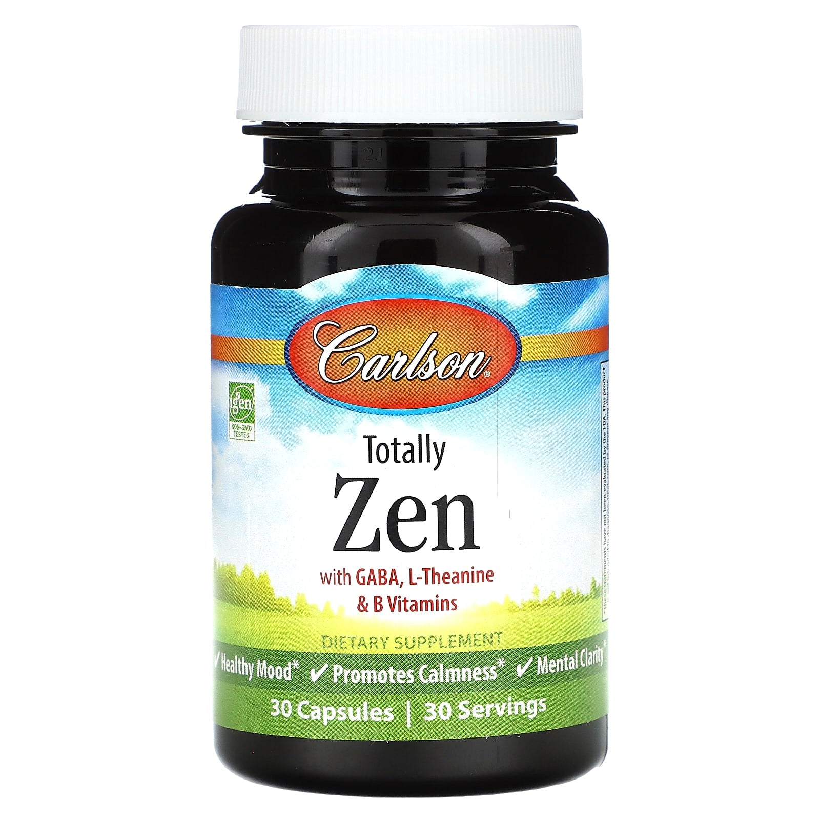 Carlson Totally Zen with GABA & L-Theanine, 30 Capsules for Stress Relief - Image 1