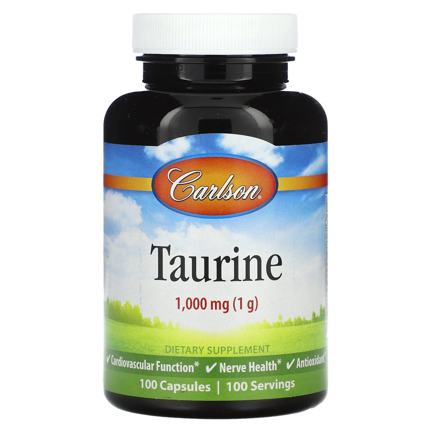 Carlson Taurine 1000mg, 100 Capsules for Heart & Nervous System Health - Image 1