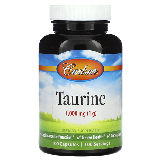 Carlson Taurine 1000mg, 100 Capsules for Heart & Nervous System Health - Image 1