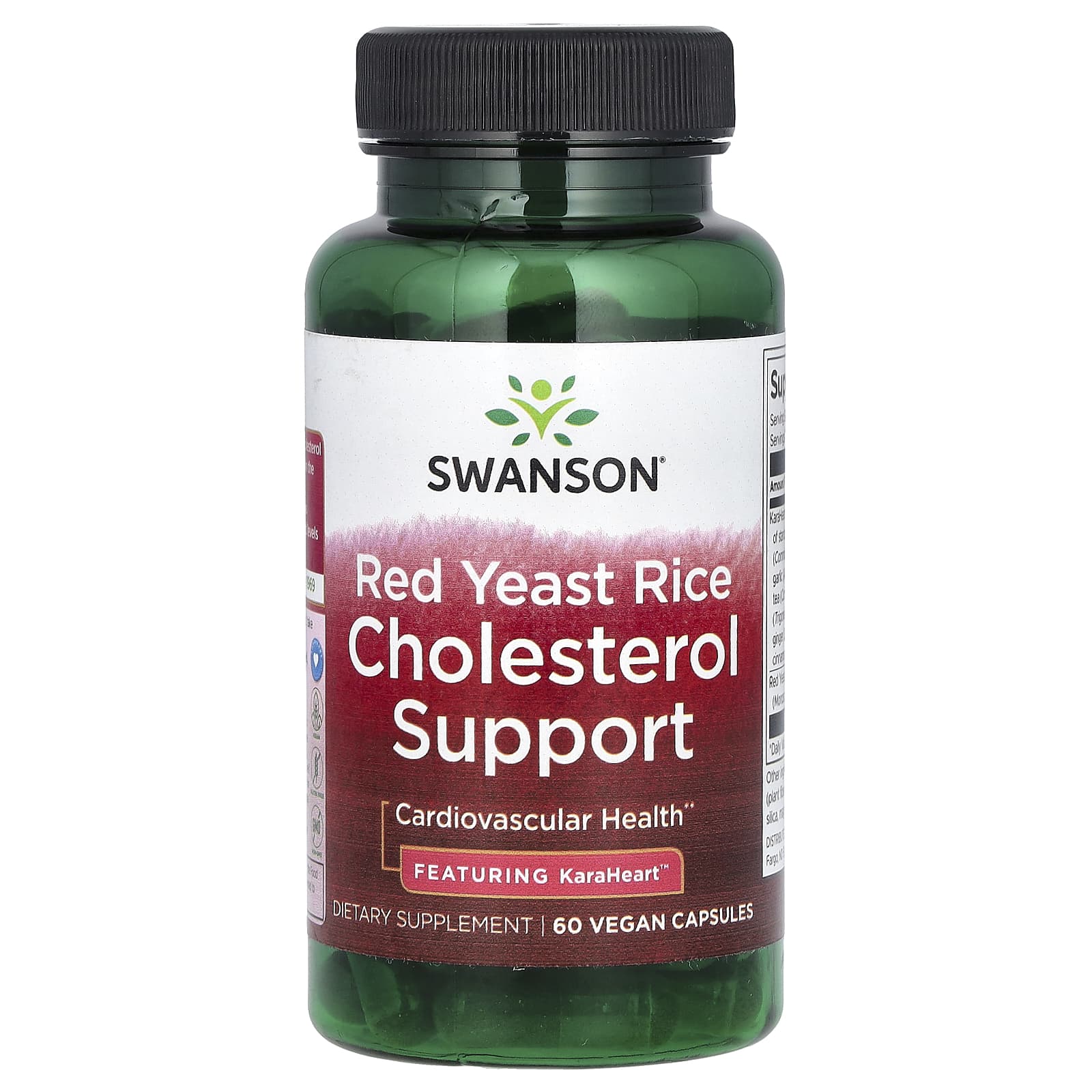 Swanson, Red Yeast Rice Cholesterol Support, 60 Vegan Capsules - Image 1
