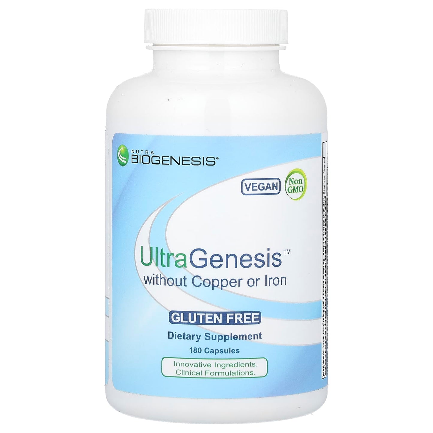Nutra BioGenesis, UltraGenesis Without Copper or Iron, 180 Capsules - Image 1