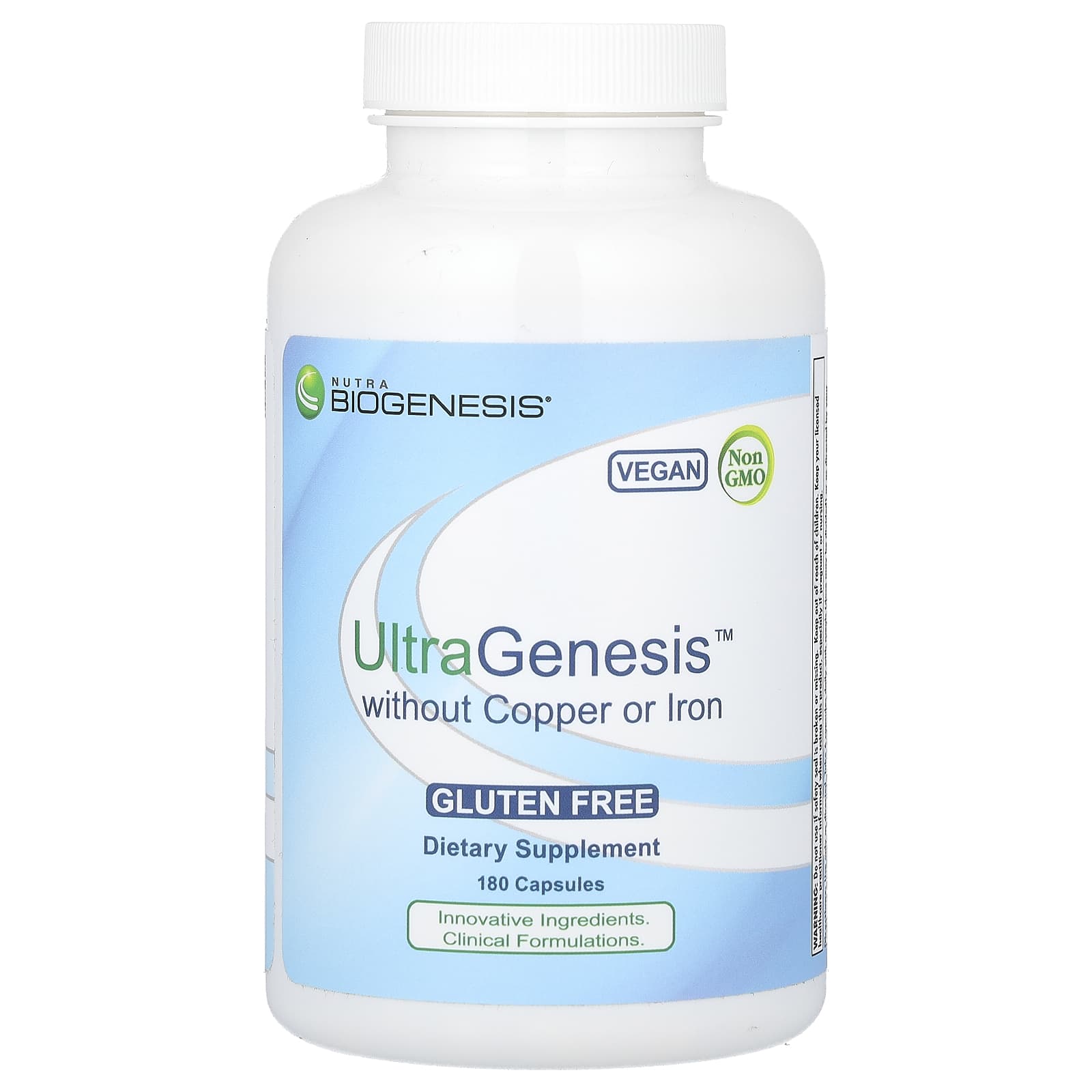 Nutra BioGenesis, UltraGenesis Without Copper or Iron, 180 Capsules - Image 1