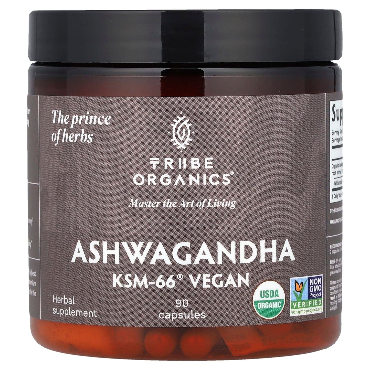 Tribe Organics, Ashwagandha KSM-66® Vegan, 90 Capsules (300 mg per Capsule) - Image 1