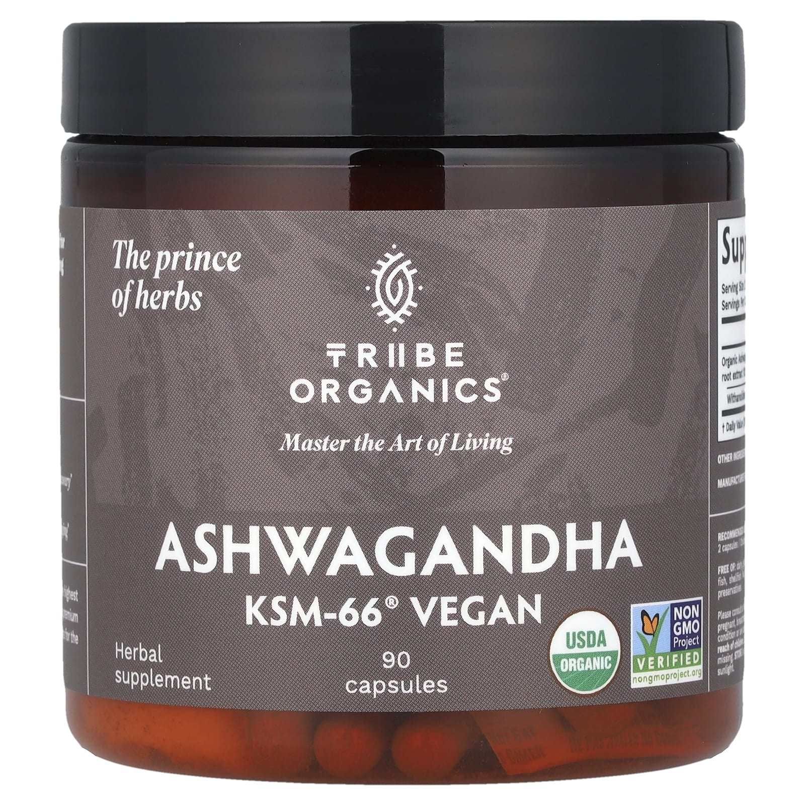 Tribe Organics, Ashwagandha KSM-66® Vegan, 90 Capsules (300 mg per Capsule) - Image 1