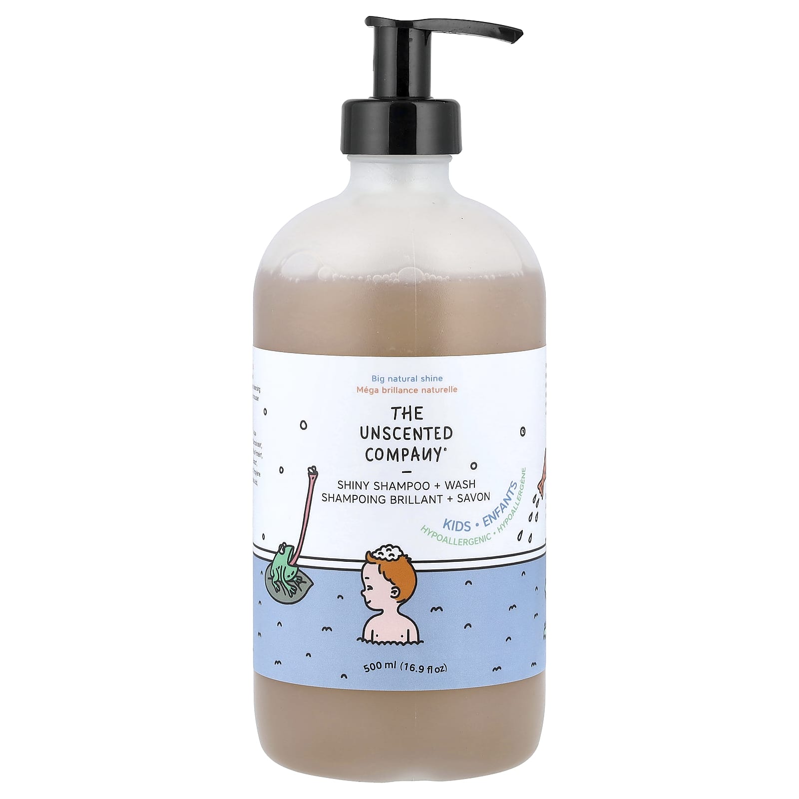 The Unscented Company, Kids, Shiny Shampoo + Wash, Fragrance Free, 16.9 fl oz (500 ml) - Image 1