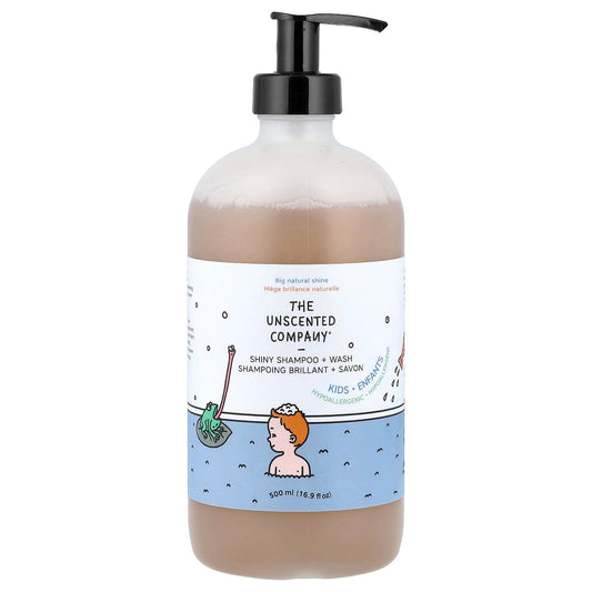 The Unscented Company, Kids, Shiny Shampoo + Wash, Fragrance Free, 16.9 fl oz (500 ml) - Image 1