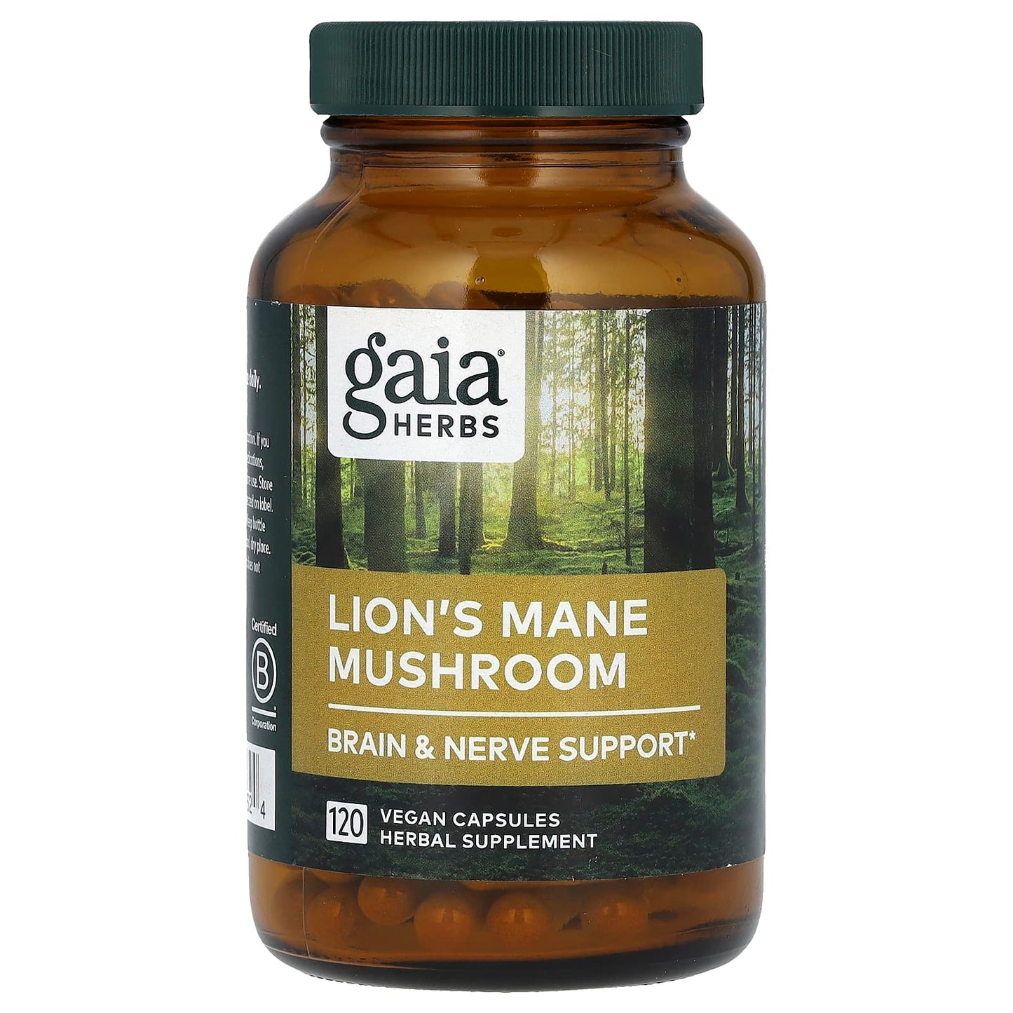 Lion's Mane Mushroom Brain Support - 120 Vegan Capsules by Gaia Herbs - Image 1