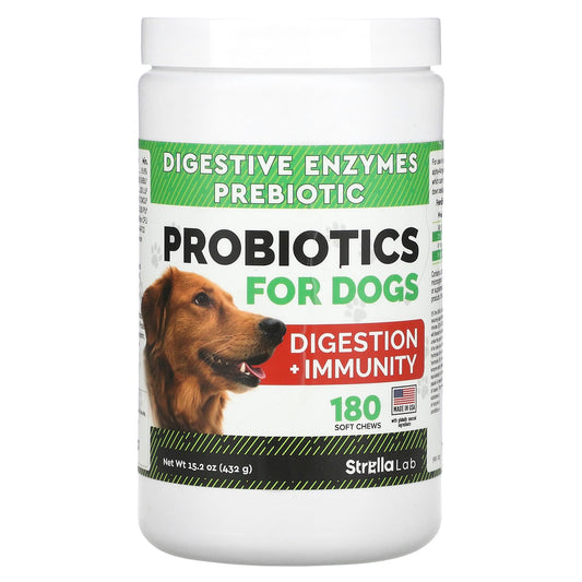 StrellaLab, Probiotics for Dogs, 180 Soft Chews, (15.2 oz (432 g) - Image 1