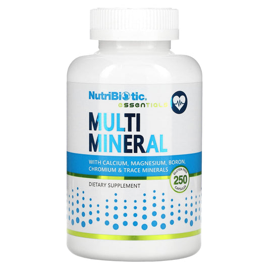 NutriBiotic, Essentials, Multi Mineral, 250 Gluten Free Capsules - Image 1