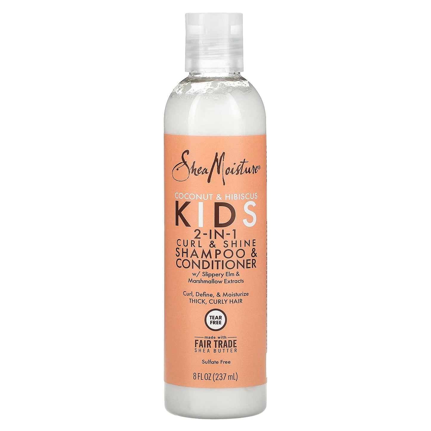SheaMoisture, Kids 2-In-1 Curl & Shine Shampoo & Conditioner, Coconut & Hibiscus, 8 fl oz (237 ml) - Image 1
