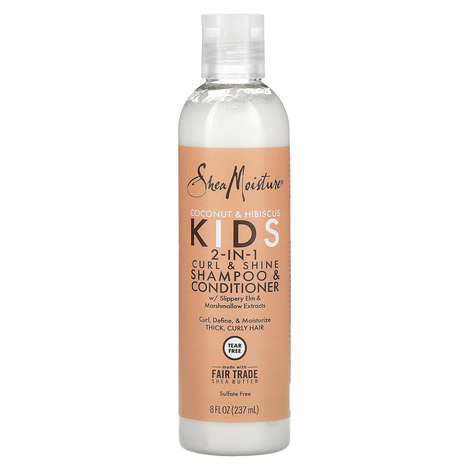 SheaMoisture, Kids 2-In-1 Curl & Shine Shampoo & Conditioner, Coconut & Hibiscus, 8 fl oz (237 ml) - Image 1
