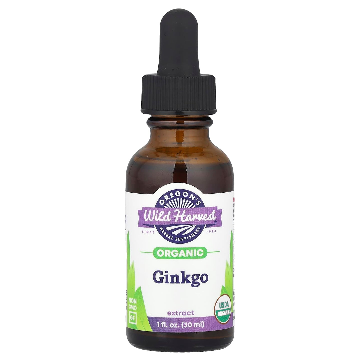 Oregon's Wild Harvest, Organic Ginkgo Extract, 1 fl oz (30 ml) (1,000 mg per Serving) - Image 1