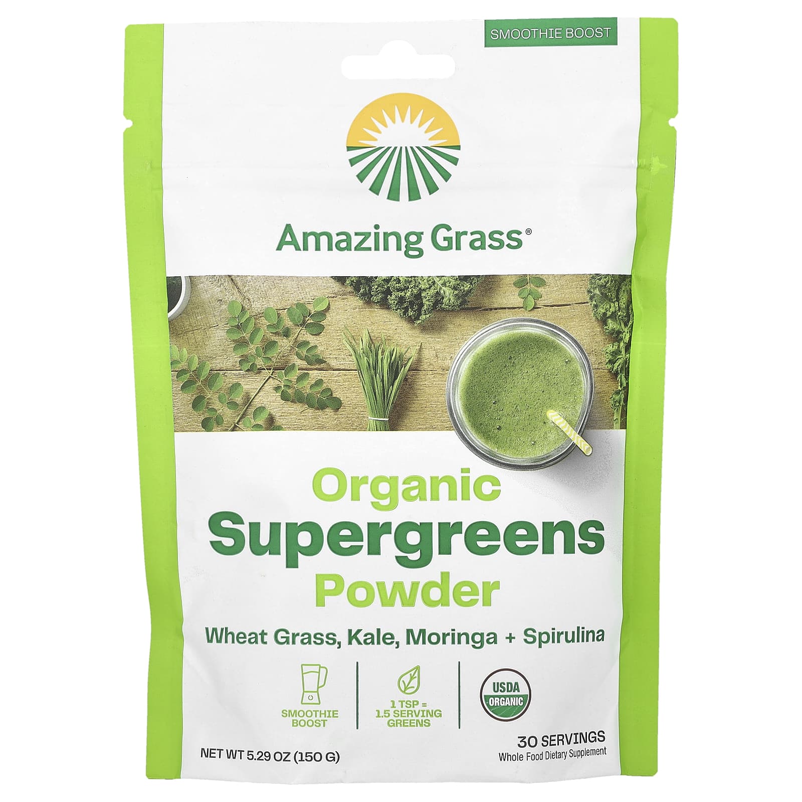 Boost Your Health with Organic Supergreens Powder by Amazing Grass - Image 1