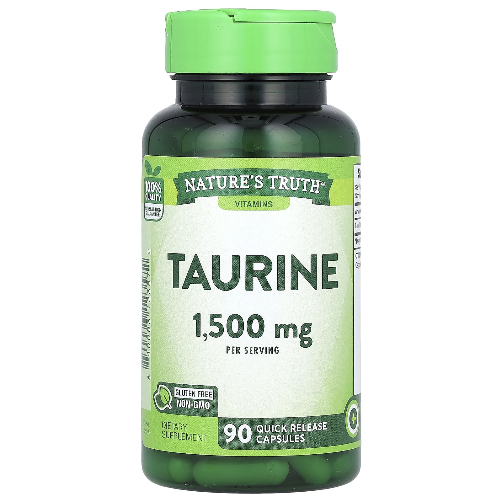 Nature's Truth, Vitamins, Taurine, 90 Quick Release Capsules (500 mg per Capsule) - Image 1