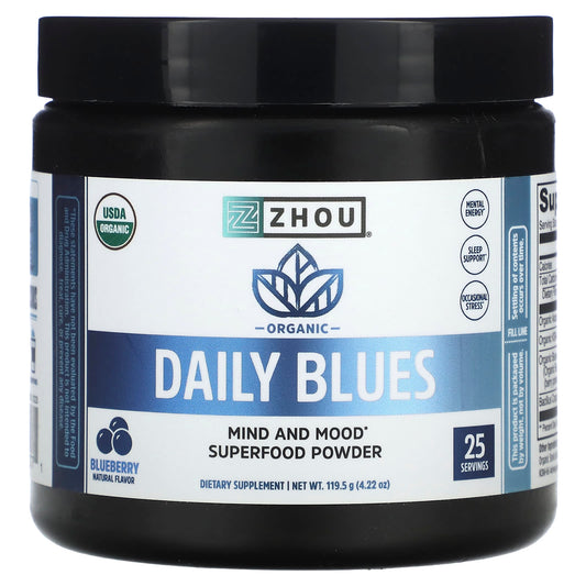 Zhou Nutrition, Organic Daily Blues, Blueberry, 4.22 oz (119.5 g) - Image 1