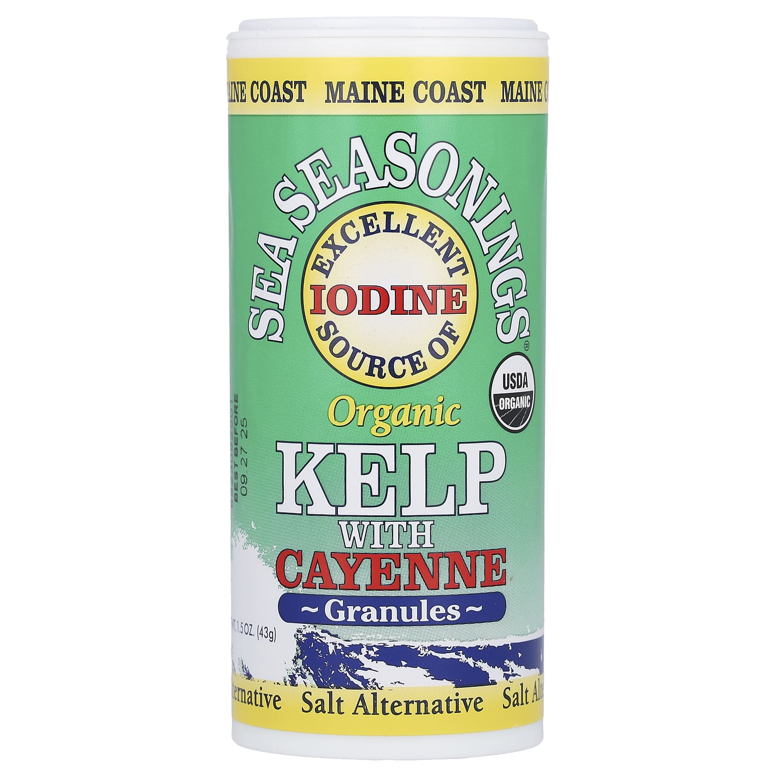 Maine Coast Sea Vegetables, Sea Seasonings, Organic Kelp With Cayenne Granules, 1.5 oz (43 g) - Image 1