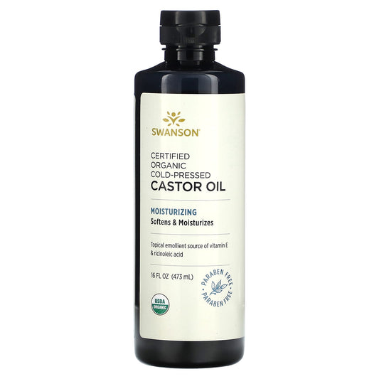 Swanson, Certified Organic Cold-Pressed Castor Oil, 16 fl oz (473 ml) - Image 1
