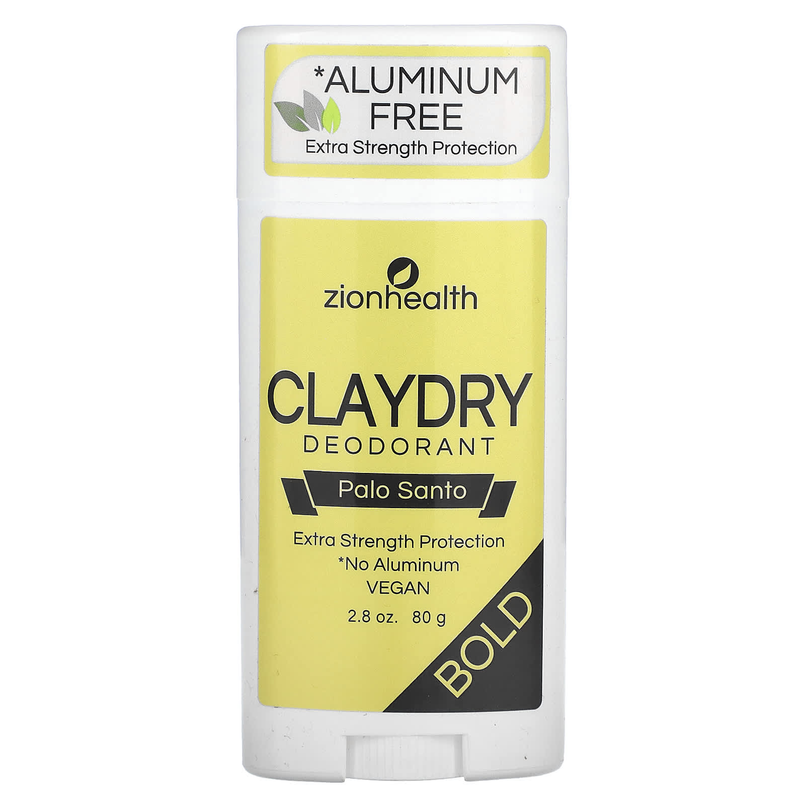 Zion Health, Bold, Claydry Deodorant, Palo Santo, 2.8 oz (80 g) - Image 1