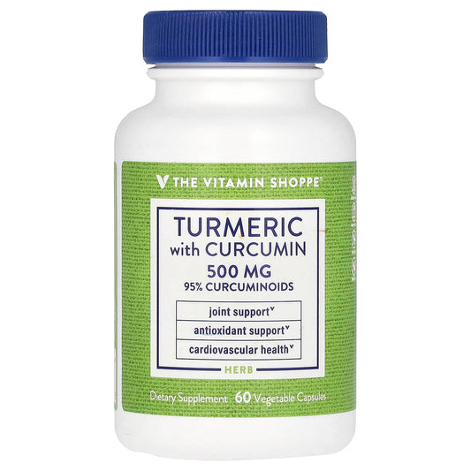 The Vitamin Shoppe, Turmeric With Curcumin, 500 mg, 60 Vegetable Capsules - Image 1