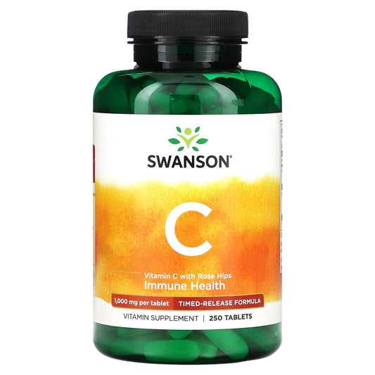 Swanson, Vitamin C with Rose Hips, 1,000 mg, 250 Tablets - Image 1