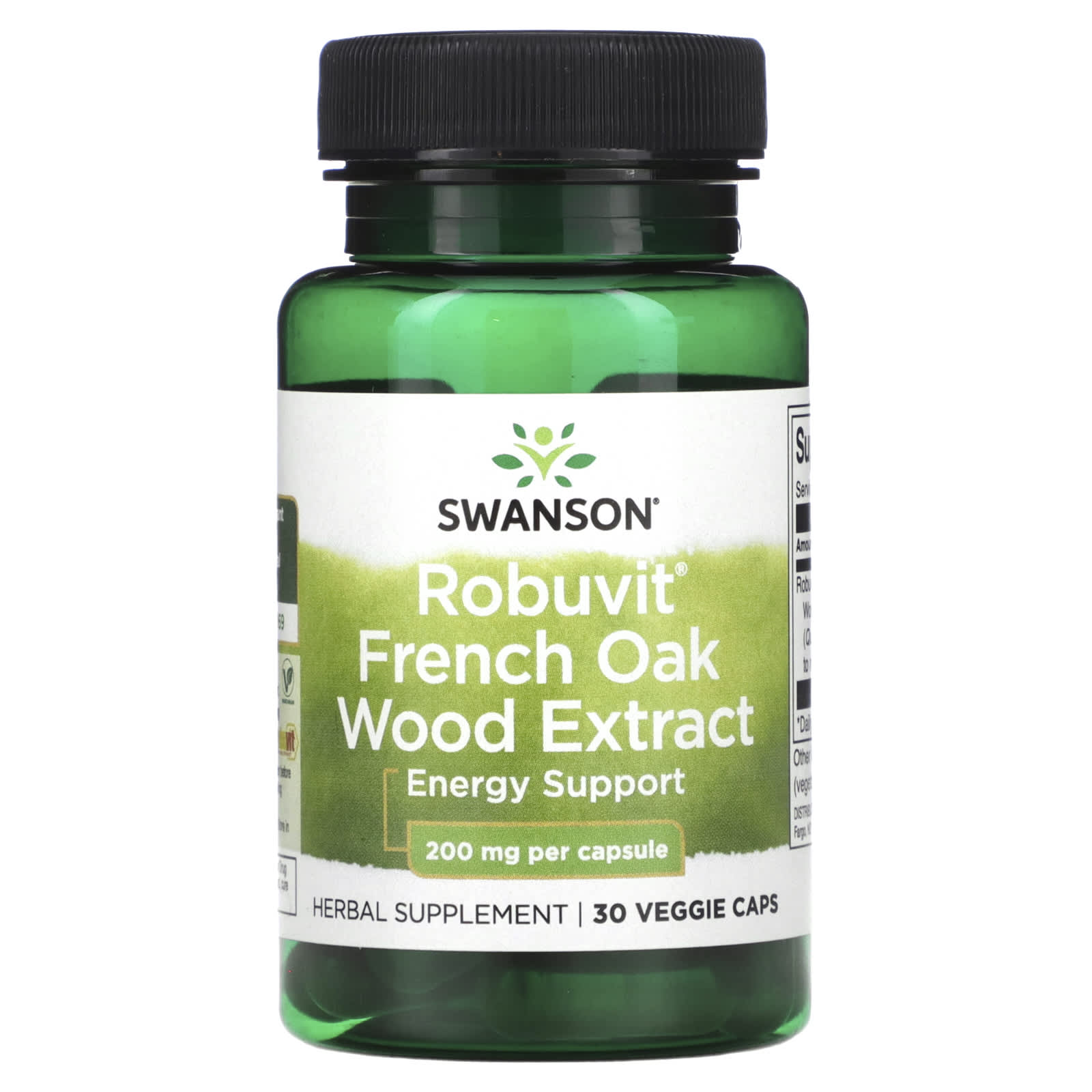 Swanson, Robuvit French Oak Wood Extract, 200 mg, 30 Veggie Caps - Image 1