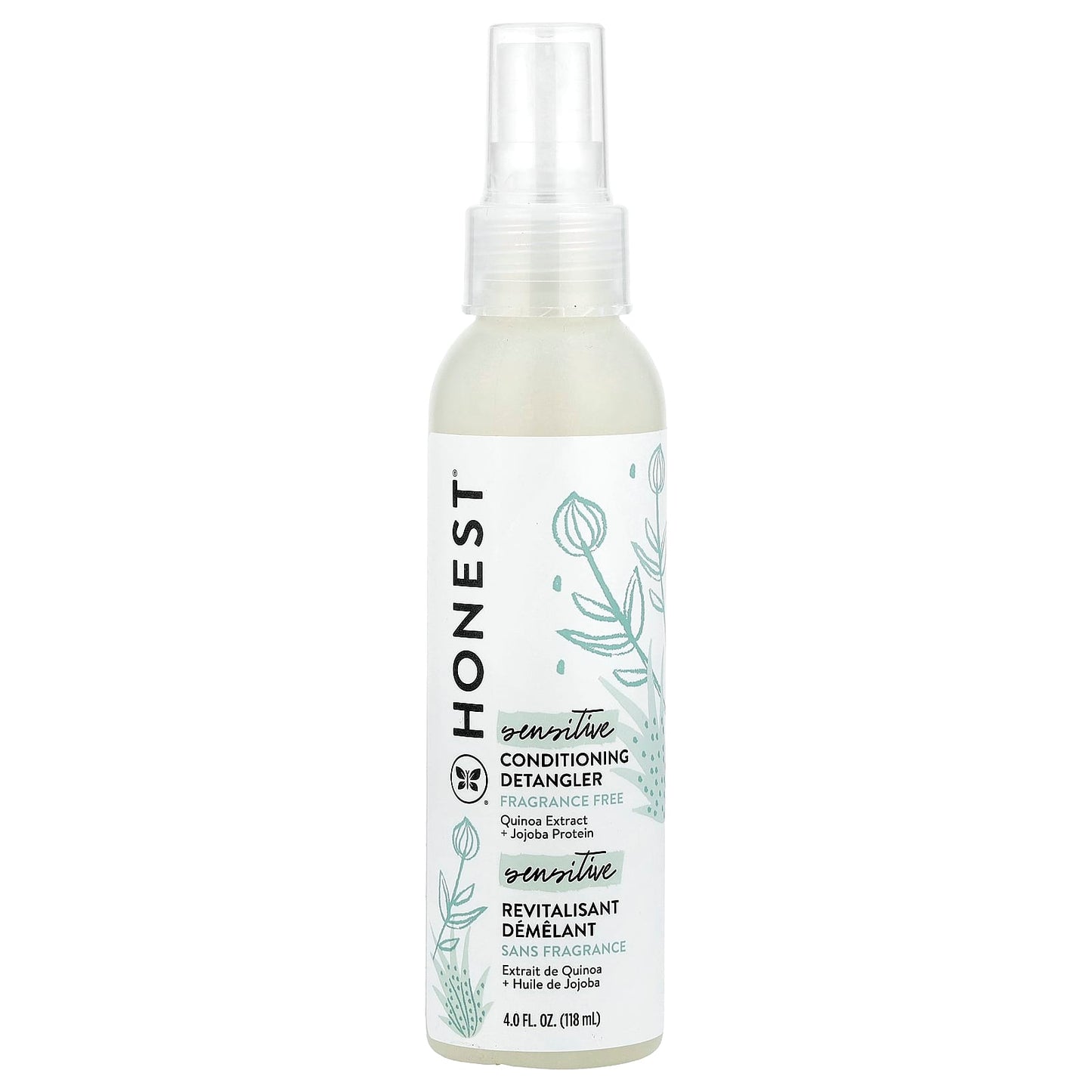 The Honest Company, Sensitive, Conditioning Detangler, Fragrance Free, 4 fl oz (118 ml) - Image 1