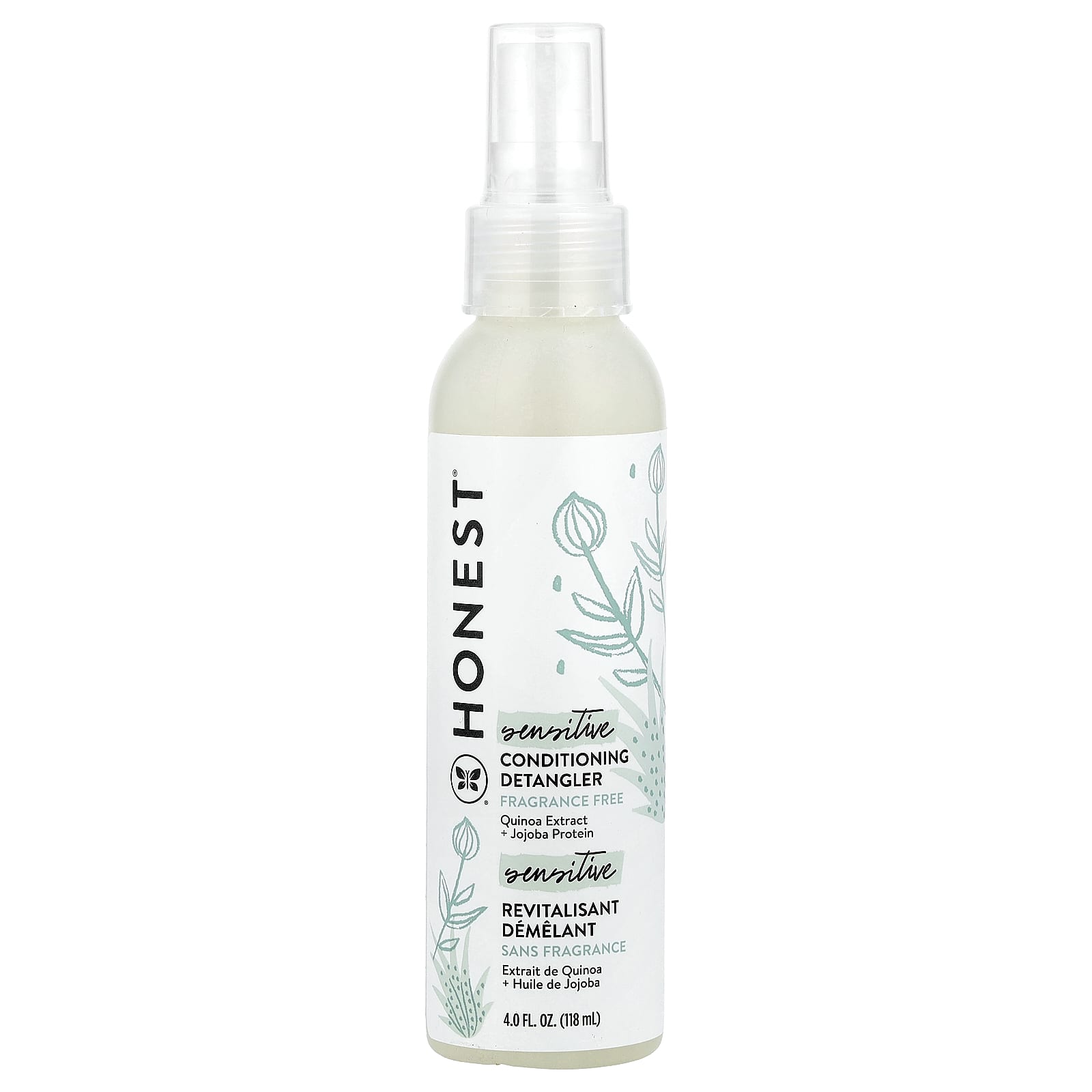 The Honest Company, Sensitive, Conditioning Detangler, Fragrance Free, 4 fl oz (118 ml) - Image 1