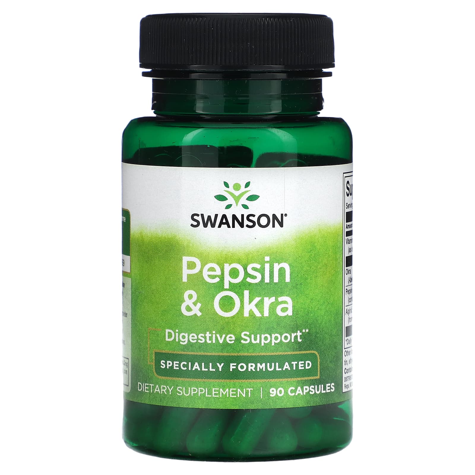 Swanson, Pepsin & Okra, 90 Capsules - Image 1