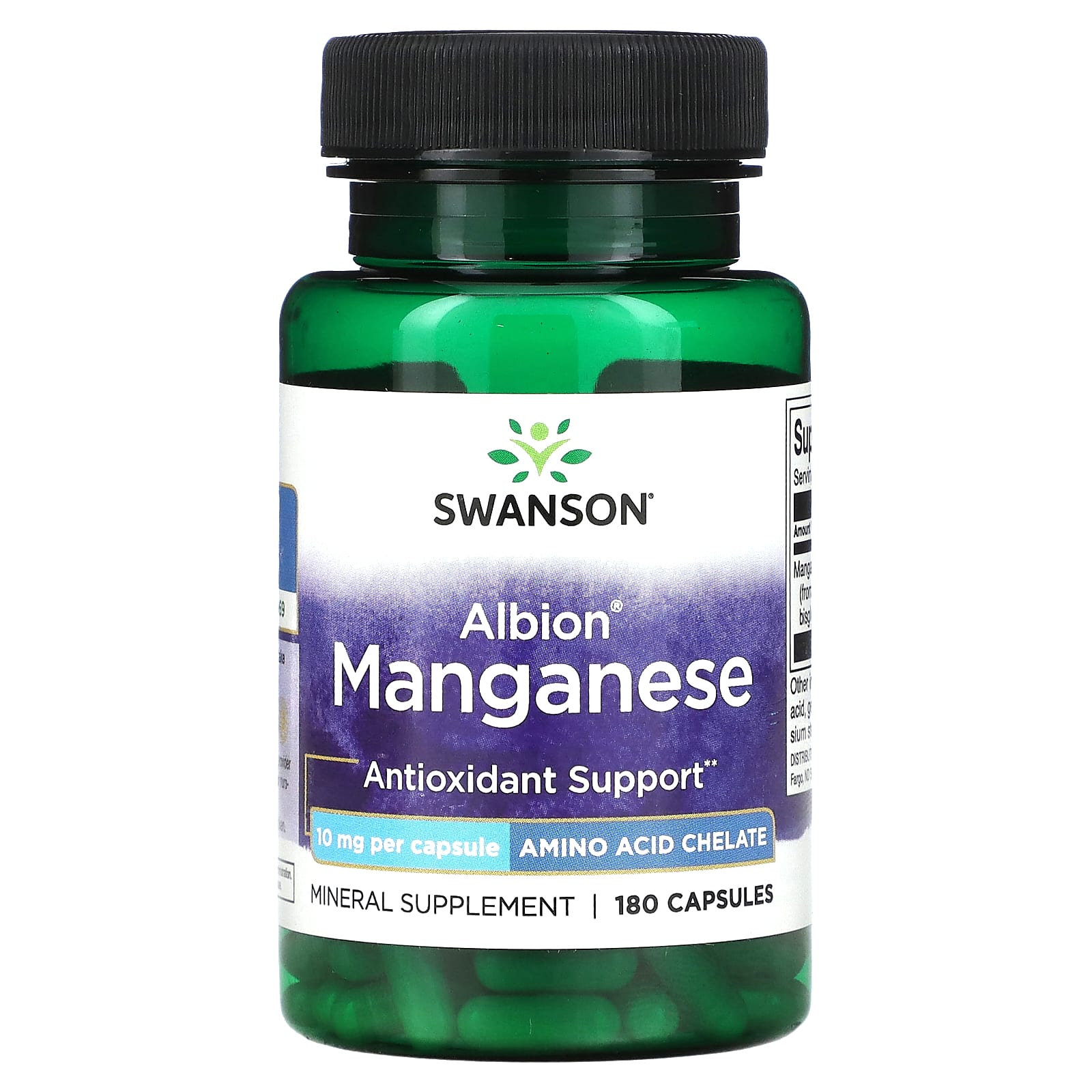 Swanson, Albion Manganese, 10 mg, 180 Capsules - Image 1