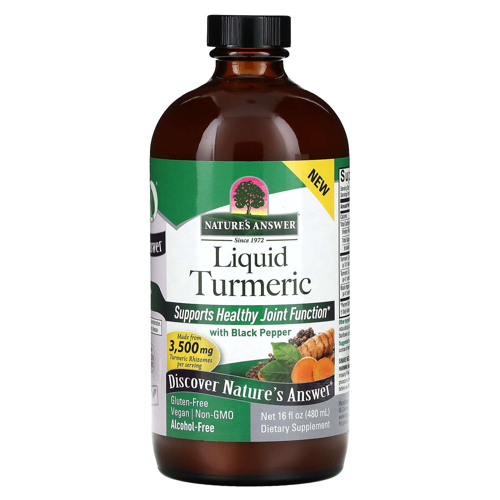 Nature's Answer, Liquid Turmeric With Black Pepper, 16 fl oz (480 ml) - Image 1