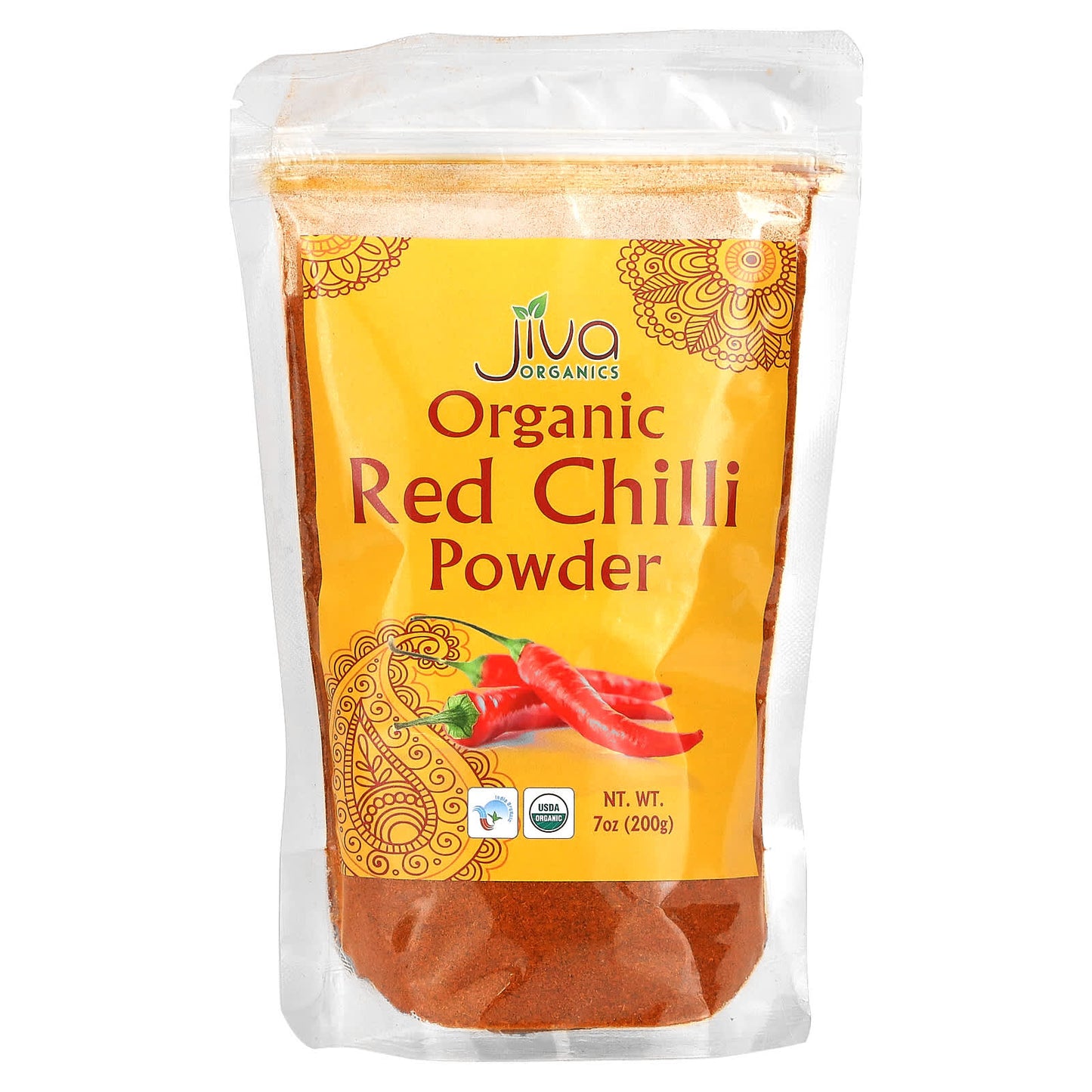Certified Organic Red Chilli Powder by Jiva Organics, 200g - Image 1
