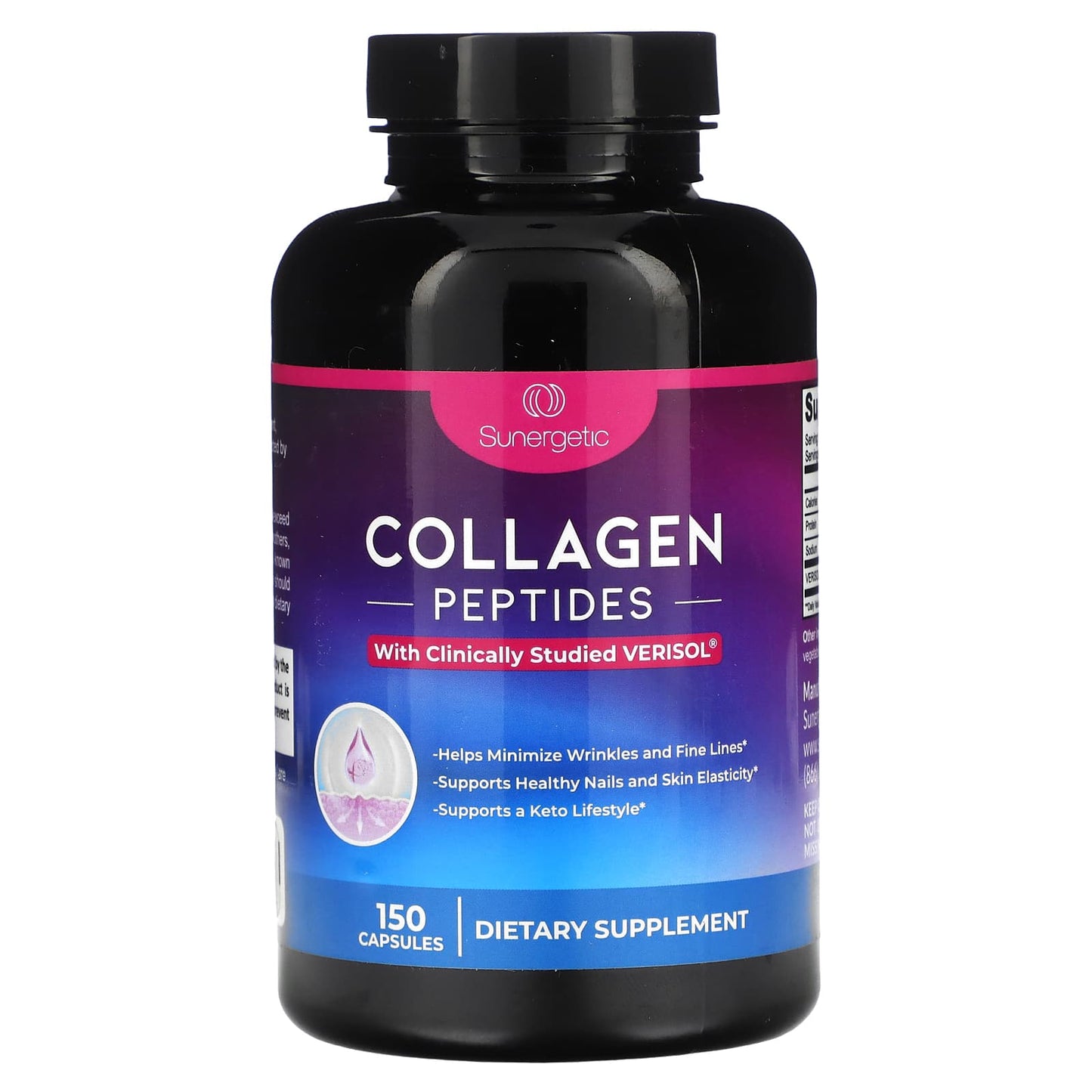 Sunergetic, Collagen Peptides, 150 Capsules - Image 1