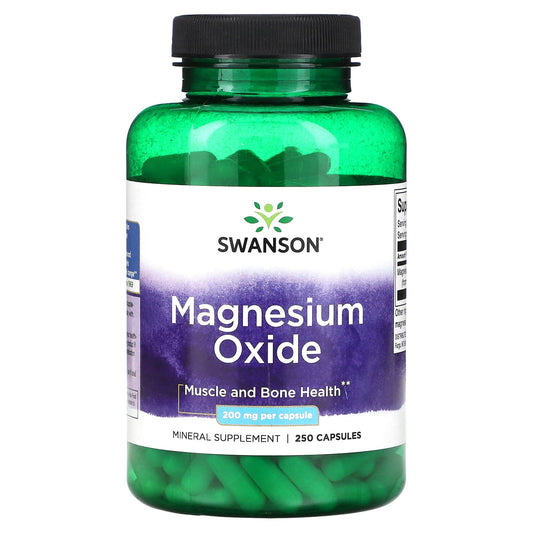 Swanson, Magnesium Oxide, 250 Capsules (200 mg per Capsule) - Image 1