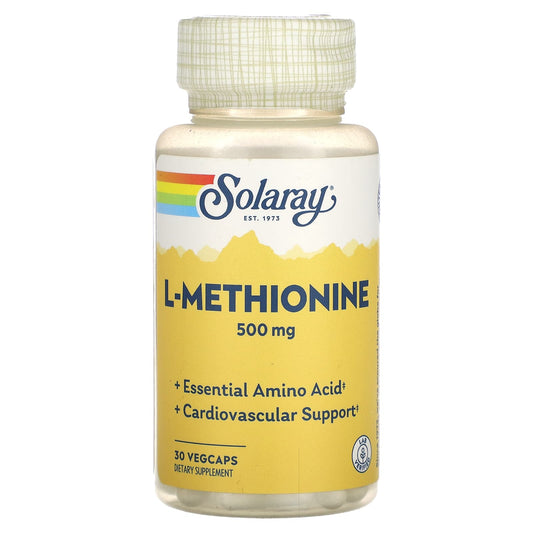 Solaray, L-Methionine, 500 mg, 30 VegCaps - Image 1