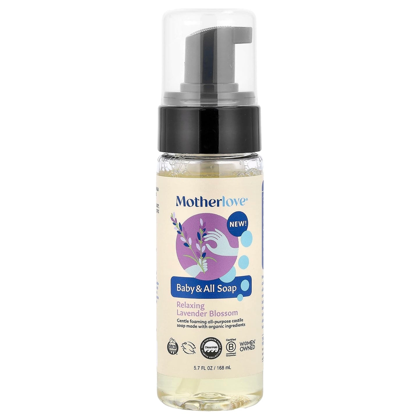 Motherlove, Baby & All Soap, Relaxing Lavender Blossom , 5.7 fl oz (168 ml) - Image 1