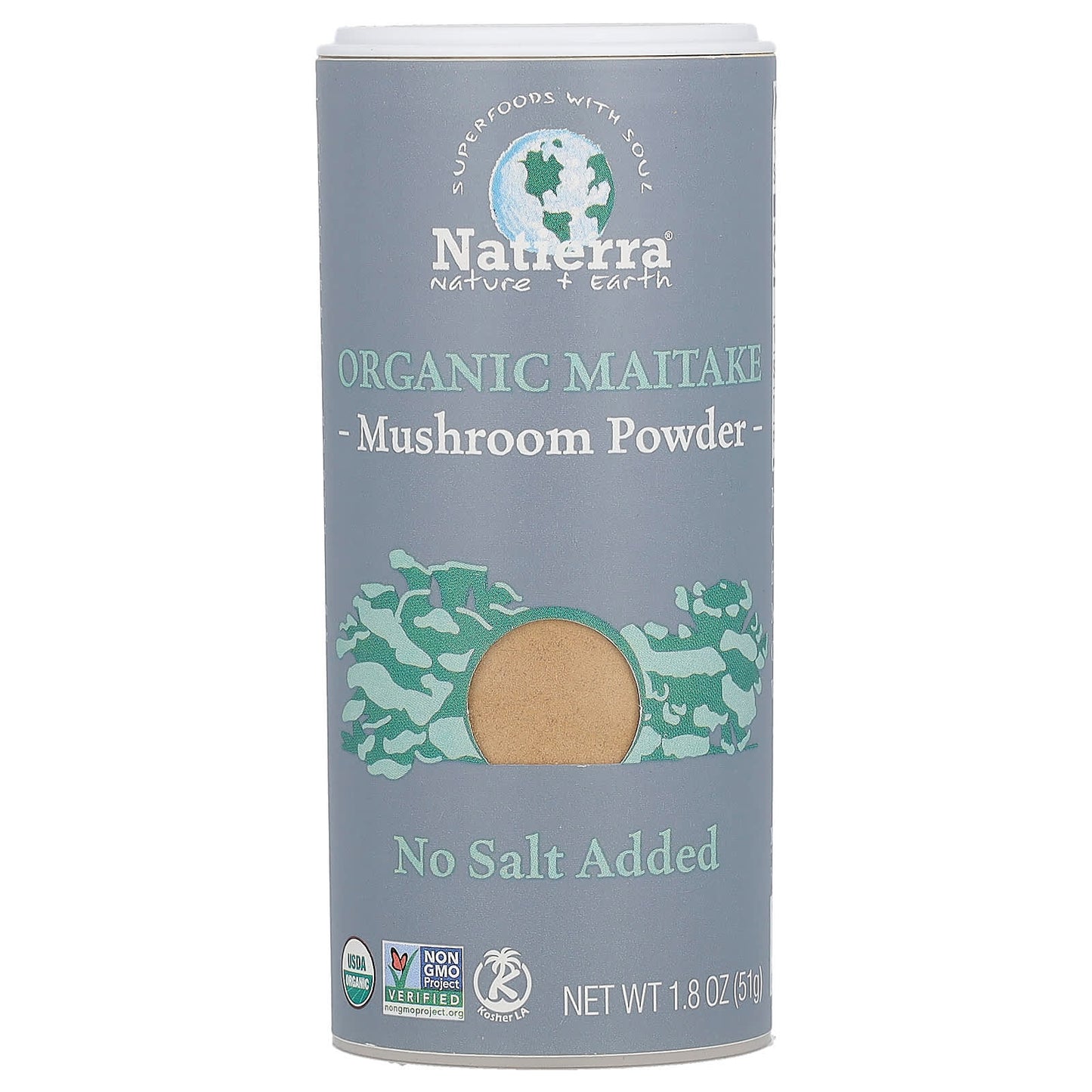 Natierra, Organic Maitake Mushroom Powder Shaker, 1.8 oz (51 g) - Image 1