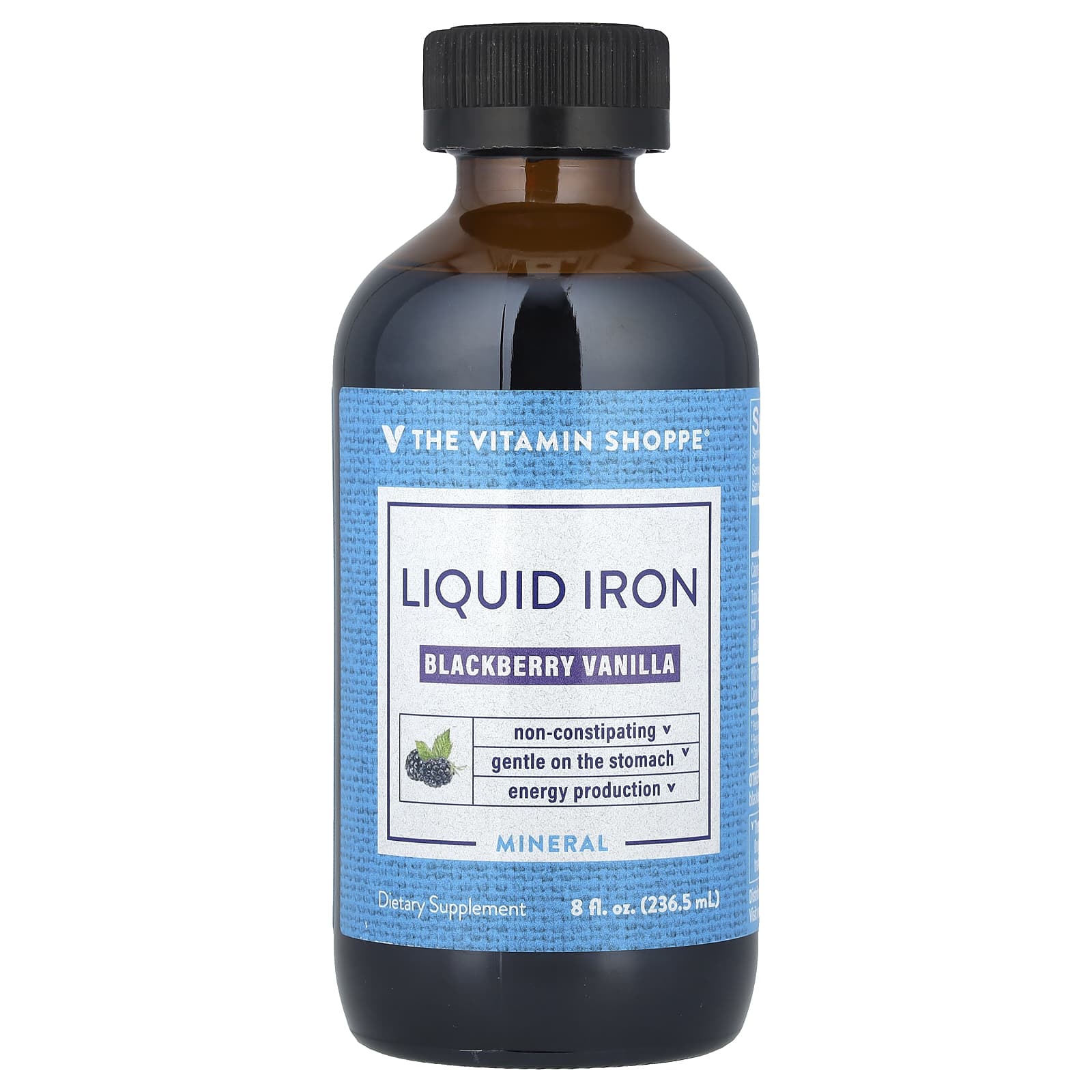 The Vitamin Shoppe, Liquid Iron, Blackberry Vanilla , 8 fl oz (236.5 ml) - Image 1